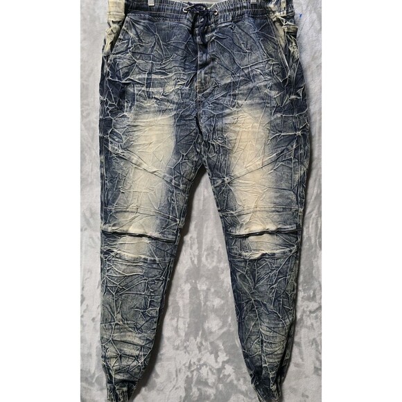 Other - Blue Cult Denim Jeans Men 44x34 Punk Hip Hop Grunge Zipper Knee Drawstring Waist